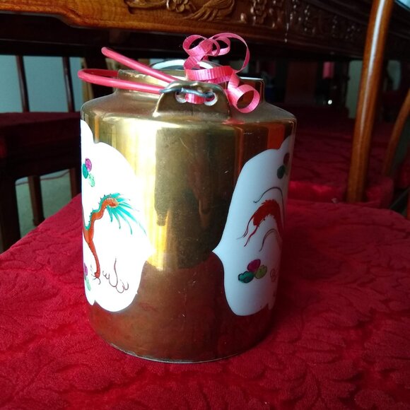 Vintage Chinese porcelain tea pot cups set dragon phoenix double happiness - Picture 7 of 13